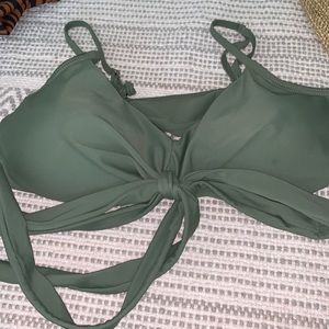 Shein Green Tie Swim Top Size L